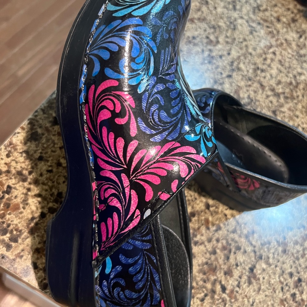 Dansko Clogs Iridescent Multicolored Swirl Design… - image 4
